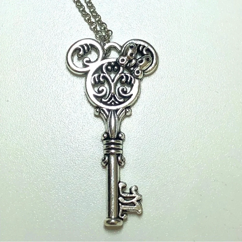 Minnie Mouse Disney Key Stainless Steel Necklace NWT